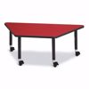 Picture of Berries® Trapezoid Activity Tables - 30" X 60", Mobile - Red/Black/Black