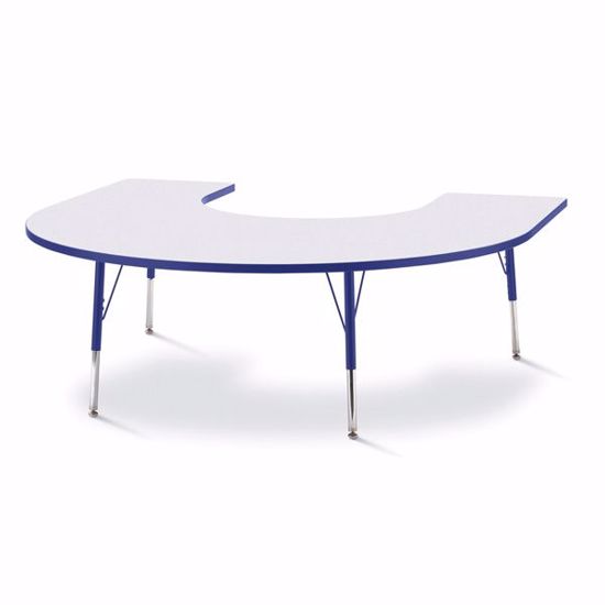 Picture of Berries® Horseshoe Activity Table - 66" X 60", A-height - Gray/Blue/Blue
