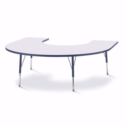 Picture of Berries® Horseshoe Activity Table - 66" X 60", A-height - Gray/Navy/Navy