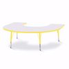 Picture of Berries® Horseshoe Activity Table - 66" X 60", E-height - Gray/Yellow/Yellow