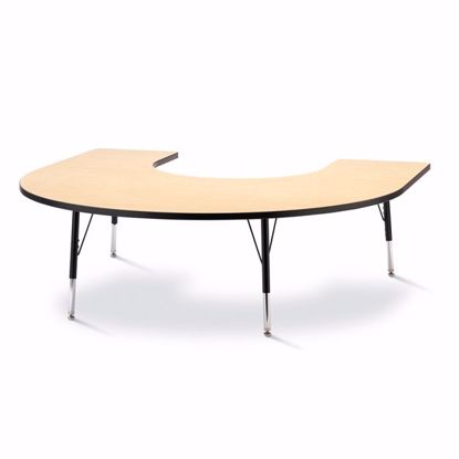 Picture of Berries® Horseshoe Activity Table - 66" X 60", E-height - Maple/Black/Black