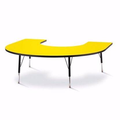 Picture of Berries® Horseshoe Activity Table - 66" X 60", E-height - Yellow/Black/Black