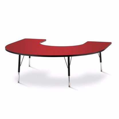 Picture of Berries® Horseshoe Activity Table - 66" X 60", E-height - Red/Black/Black