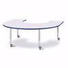 Picture of Berries® Horseshoe Activity Table - 66" X 60", Mobile - Gray/Teal/Gray