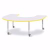 Picture of Berries® Horseshoe Activity Table - 66" X 60", Mobile - Gray/Yellow/Gray