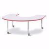 Picture of Berries® Horseshoe Activity Table - 66" X 60", Mobile - Gray/Yellow/Gray