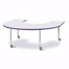 Picture of Berries® Horseshoe Activity Table - 66" X 60", Mobile - Gray/Navy/Gray