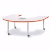 Picture of Berries® Horseshoe Activity Table - 66" X 60", Mobile - Gray/Orange/Gray