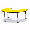 Picture of Berries® Horseshoe Activity Table - 66" X 60", Mobile - Yellow/Black/Black