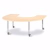 Picture of Berries® Horseshoe Activity Table - 66" X 60", Mobile - Maple/Maple/Gray