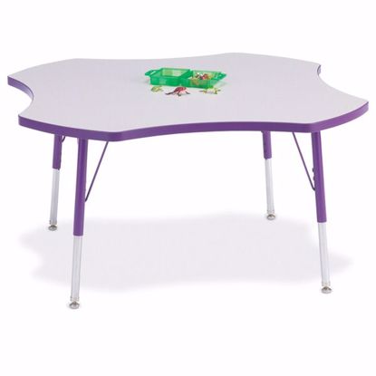 Picture of Berries® Four Leaf Activity Table - 48", A-height - Gray/Purple/Purple