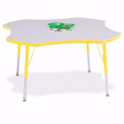 Picture of Berries® Four Leaf Activity Table - 48", A-height - Gray/Yellow/Yellow