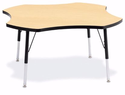 Picture of Berries® Four Leaf Activity Table - 48", A-height - Maple/Black/Black