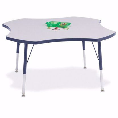 Picture of Berries® Four Leaf Activity Table - 48", A-height - Gray/Navy/Navy