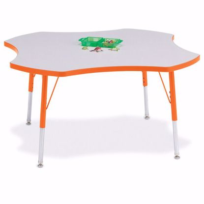 Picture of Berries® Four Leaf Activity Table - 48", A-height - Gray/Orange/Orange