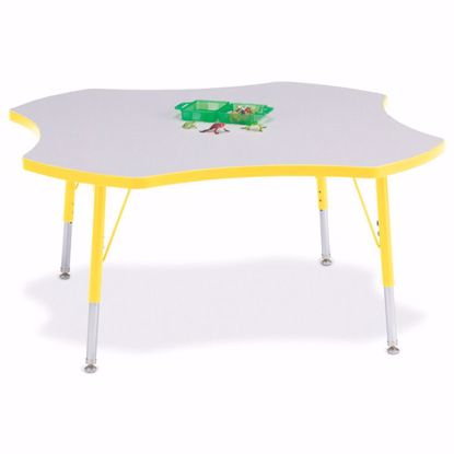 Picture of Berries® Four Leaf Activity Table - 48", E-height - Gray/Yellow/Yellow