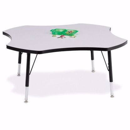 Picture of Berries® Four Leaf Activity Table - 48", T-height - Gray/Black/Black