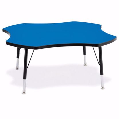Picture of Berries® Four Leaf Activity Table - 48", T-height - Blue/Black/Black