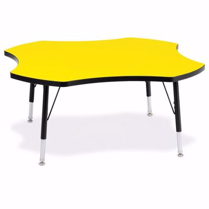 Picture of Berries® Four Leaf Activity Table - 48", T-height - Yellow/Black/Black