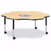 Picture of Berries® Six Leaf Activity Table - 60", A-height - Gray/Red/Red