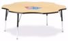 Picture of Berries® Six Leaf Activity Table - 60", A-height - Maple/Black/Black