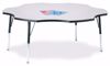 Picture of Berries® Six Leaf Activity Table - 60", A-height - Gray/Black/Black