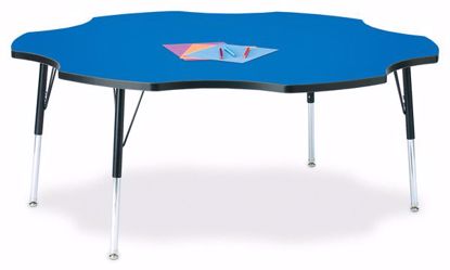 Picture of Berries® Six Leaf Activity Table - 60", A-height - Blue/Black/Black