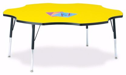 Picture of Berries® Six Leaf Activity Table - 60", A-height - Yellow/Black/Black