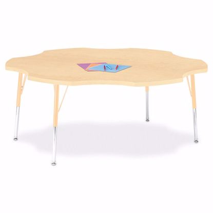 Picture of Berries® Six Leaf Activity Table - 60", A-height - Maple/Maple/Camel