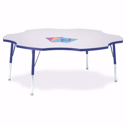 Picture of Berries® Six Leaf Activity Table - 60", E-height - Gray/Blue/Blue