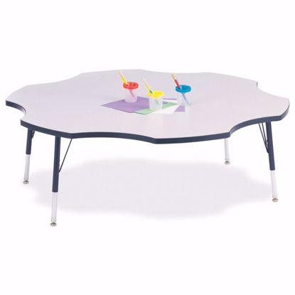 Picture of Berries® Six Leaf Activity Table - 60", E-height - Gray/Navy/Navy