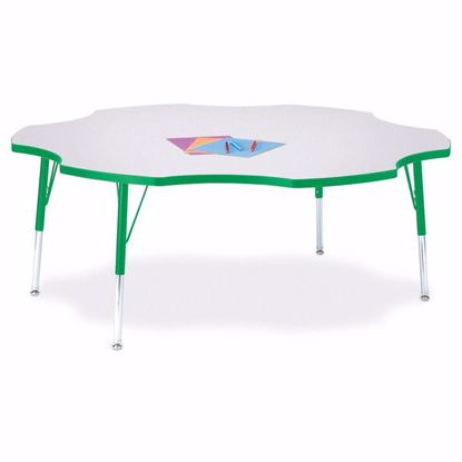 Picture of Berries® Six Leaf Activity Table - 60", E-height - Gray/Green/Green
