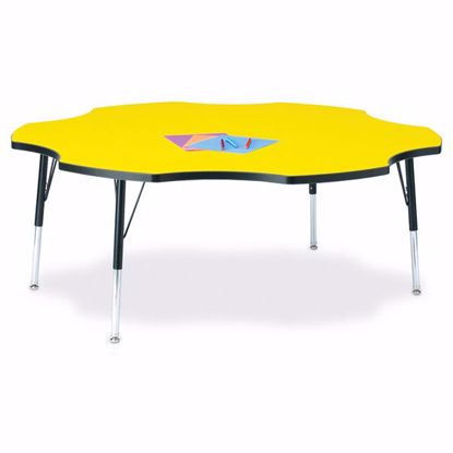 Picture of Berries® Six Leaf Activity Table - 60", E-height - Yellow/Black/Black