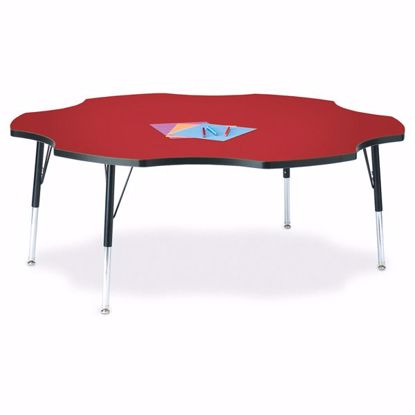 Picture of Berries® Six Leaf Activity Table - 60", E-height - Red/Black/Black
