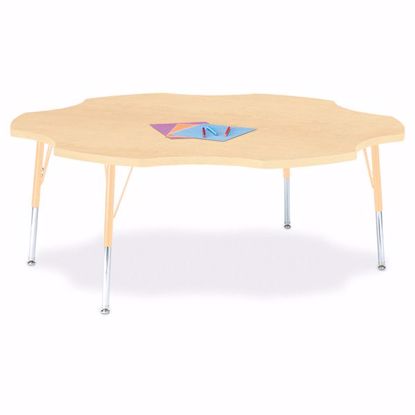 Picture of Berries® Six Leaf Activity Table - 60", E-height - Maple/Maple/Camel
