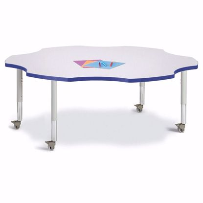 Picture of Berries® Six Leaf Activity Table - 60", Mobile - Gray/Blue/Gray