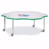 Picture of Berries® Six Leaf Activity Table - 60", Mobile - Gray/Teal/Gray