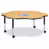 Picture of Berries® Six Leaf Activity Table - 60", Mobile - Oak/Black/Black