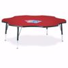 Picture of Berries® Six Leaf Activity Table - 60", T-height - Red/Black/Black