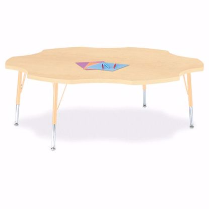 Picture of Berries® Six Leaf Activity Table - 60", T-height - Maple/Maple/Camel