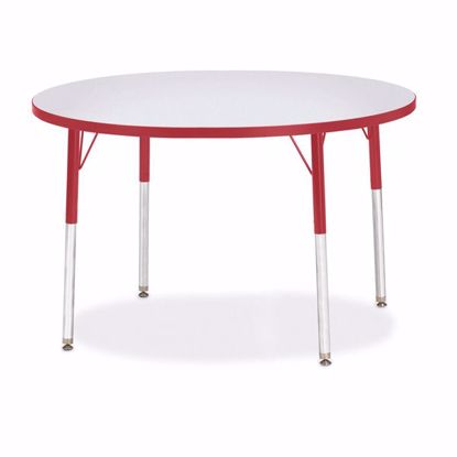 Picture of Berries® Round Activity Table - 42" Diameter, A-height - Gray/Red/Red