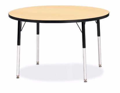 Picture of Berries® Round Activity Table - 42" Diameter, A-height - Maple/Black/Black