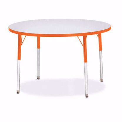 Picture of Berries® Round Activity Table - 42" Diameter, A-height - Gray/Orange/Orange