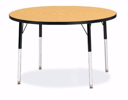 Picture of Berries® Round Activity Table - 42" Diameter, A-height - Oak/Black/Black