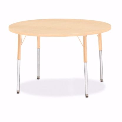 Picture of Berries® Round Activity Table - 42" Diameter, A-height - Maple/Maple/Camel