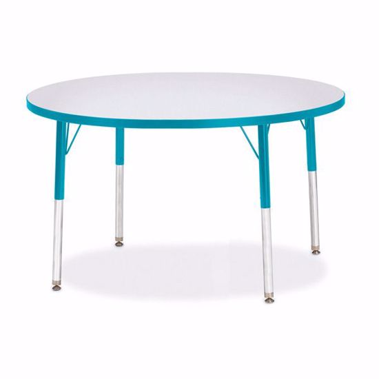 Picture of Berries® Round Activity Table - 42" Diameter, E-height - Gray/Teal/Teal