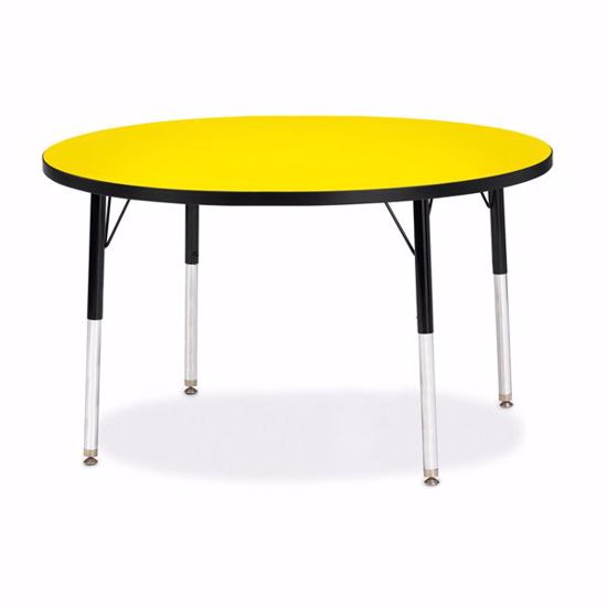 Picture of Berries® Round Activity Table - 42" Diameter, E-height - Yellow/Black/Black