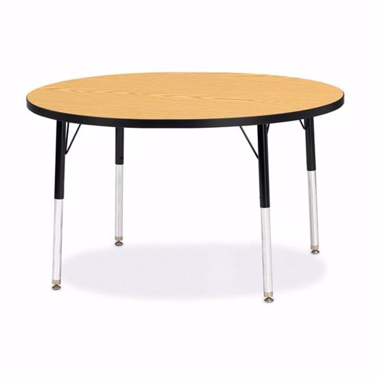 Picture of Berries® Round Activity Table - 42" Diameter, E-height - Oak/Black/Black