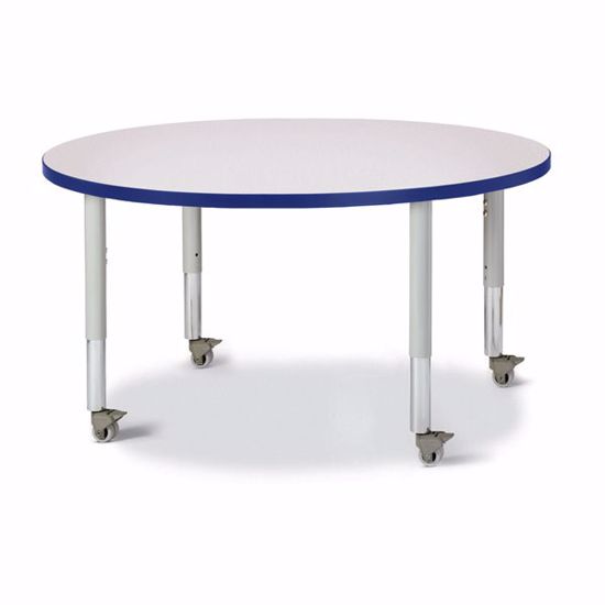 Picture of Berries® Round Activity Table - 42" Diameter, Mobile - Gray/Blue/Gray