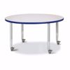 Picture of Berries® Round Activity Table - 42" Diameter, Mobile - Gray/Teal/Gray